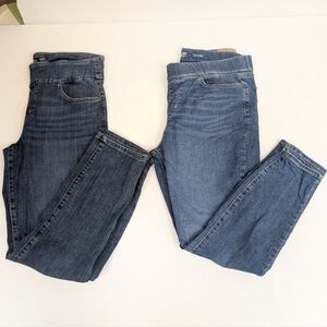 Lot Of Two Lee/Levi Pull On High Rise Skinny Blue Denim Jeans Size 16 [276]